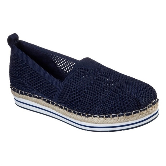 Bobs Skechers Mesh Blue Slip On Shoes - Picture 12 of 12
